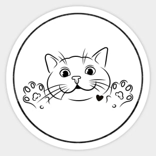Cute kitten with little heart Sticker
